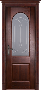 Межкомнатная дверь "Ока" Чезана стекло (махагон)