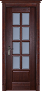 Межкомнатная дверь "Ока" Лондон стекло (махагон)