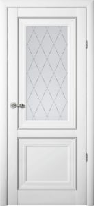 Межкомнатная дверь Двери оптом Прадо Белый ПО (Vinyl) Стекло Гранд