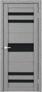 Межкомнатная дверь Двери оптом Т-10 Ясень дымчатый стекло черное