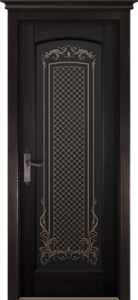 Межкомнатная дверь "Ока" Витраж венге