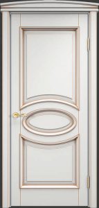 Межкомнатная дверь Поставский мебельный центр ОЛ26 (Белый грунт , патина золото)