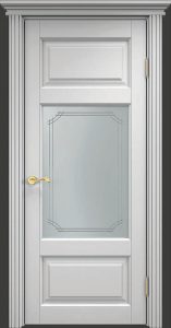 Межкомнатная дверь Поставский мебельный центр ОЛ55 (Белая эмаль)